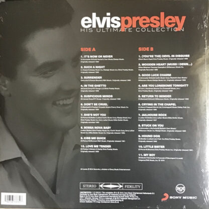 Elvis Presley – His Ultimate Collection back
