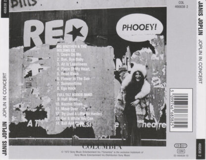 Janis Joplin – In Concert CD Back Cover