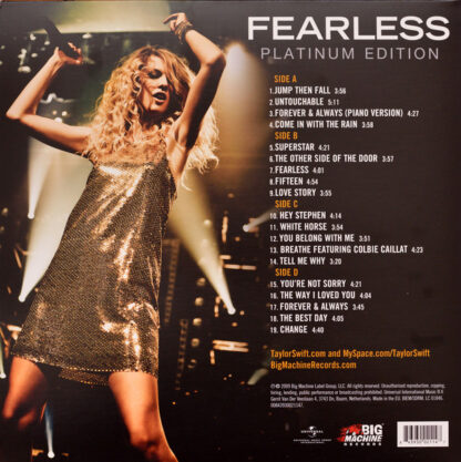 Taylor Swift – Fearless Platinum Edition back