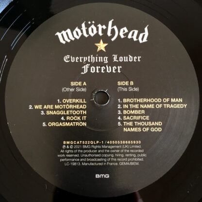 Motörhead – Everything Louder Forever (LP) A B Side